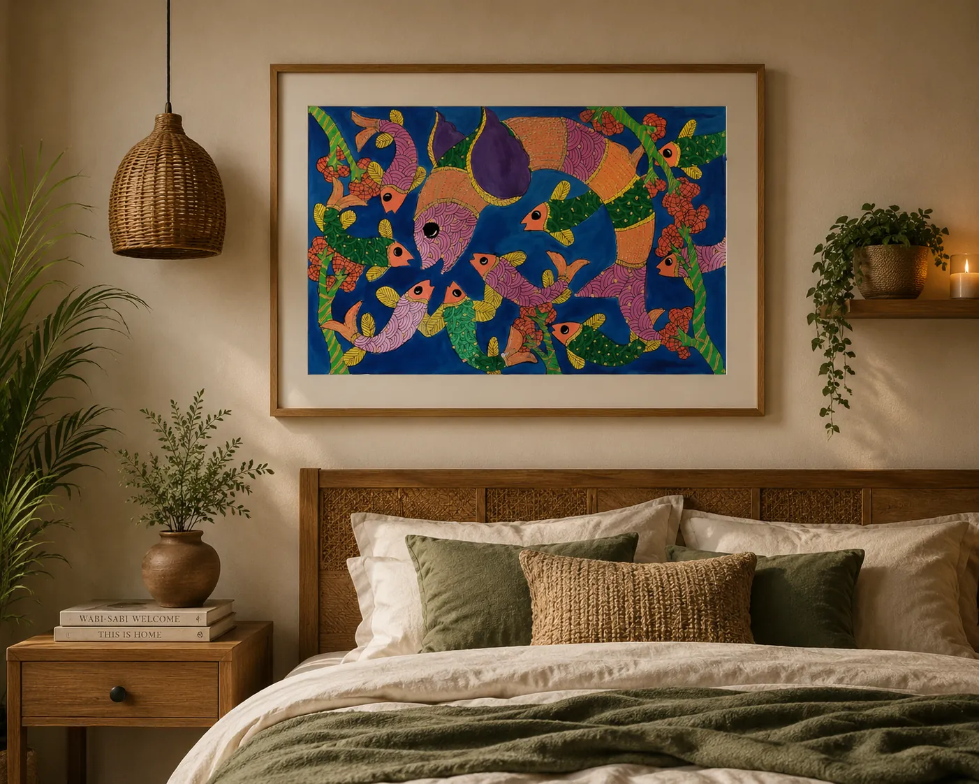 Minna Kutum – Gond – Acrylic and Pen on Recycled Paper