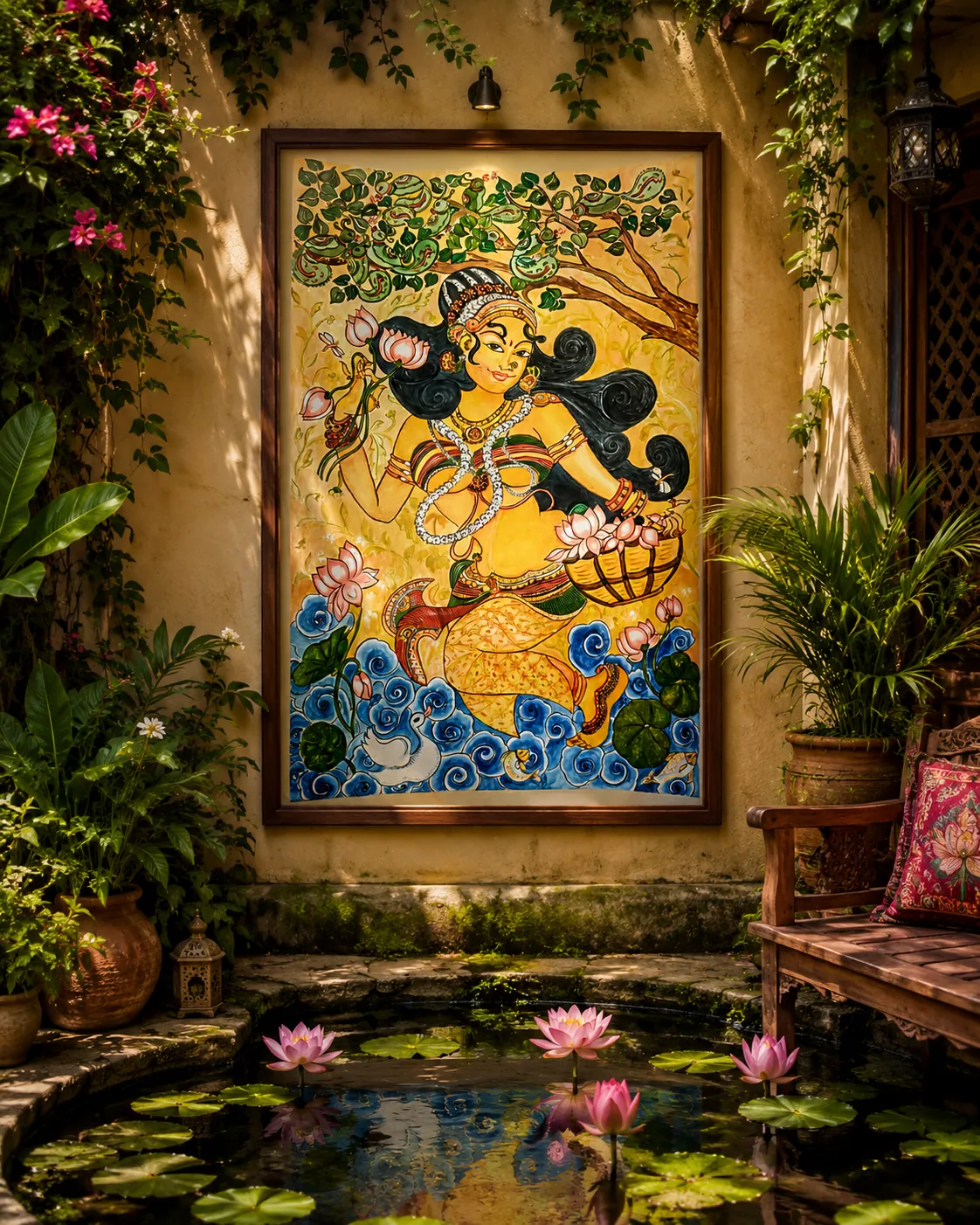 Thamarakulam – Kerala Mural – Acrylic on Canvas