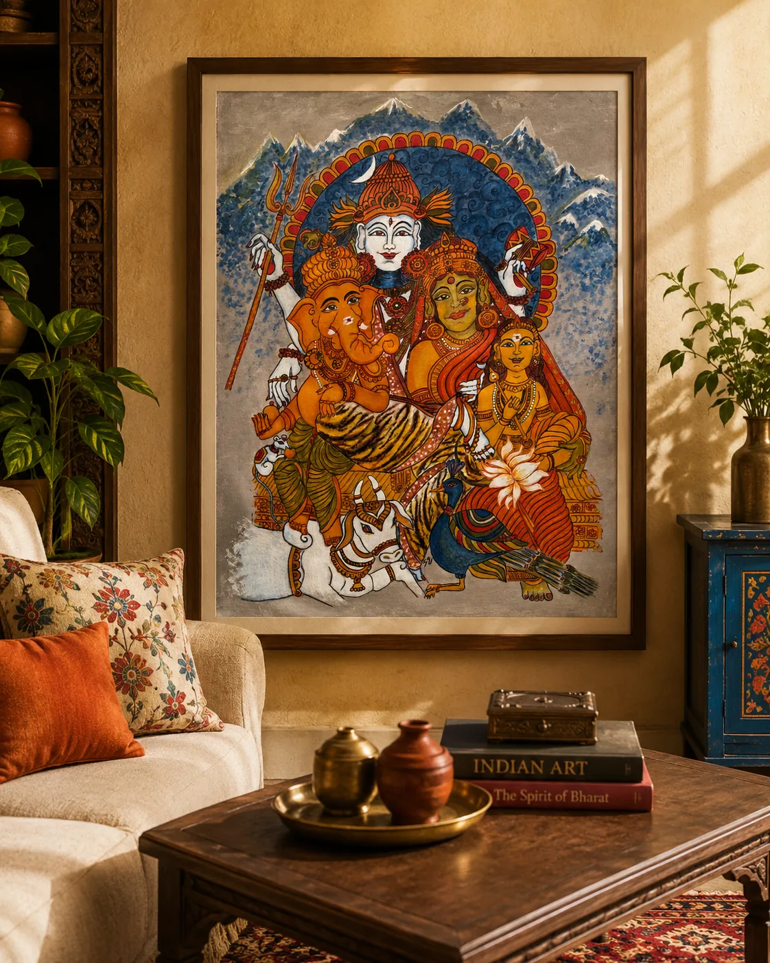 Kailasa Kutumbam – Kerala Mural – Acrylic on Canvas