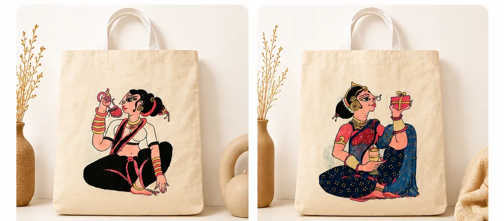 Bags and Pouches – Pattachitra Inspired – Acrylic on Cloth