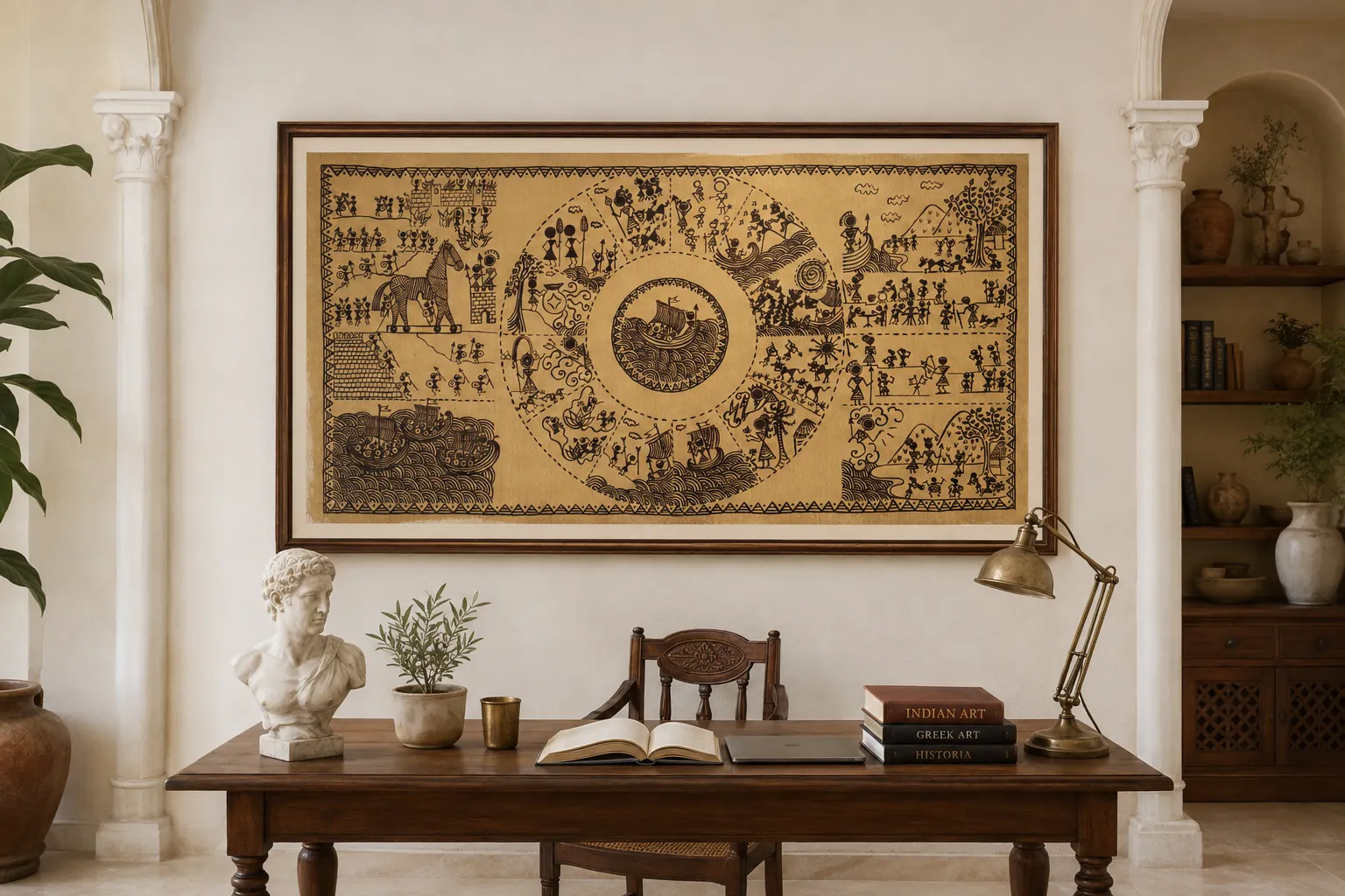The Long Way Home – Warli – Acrylic on Canvas