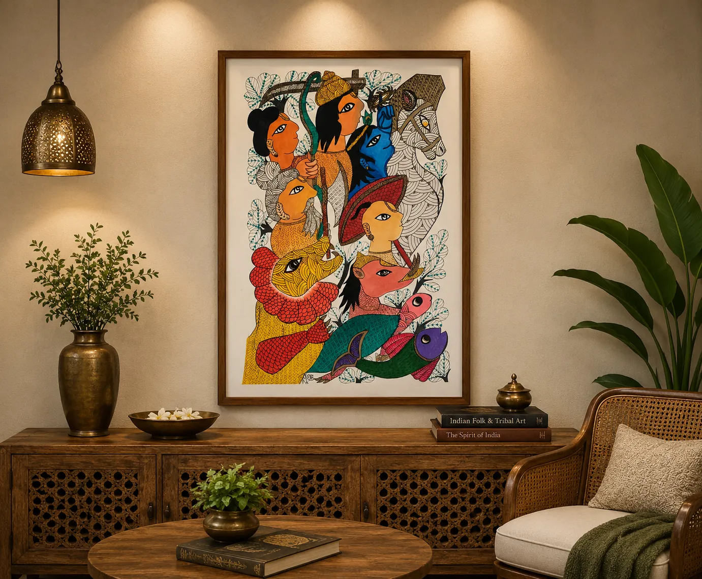 Das Avatara -Guardians Through the Ages – Gond – Acrylic and Pen on Recycled Paper