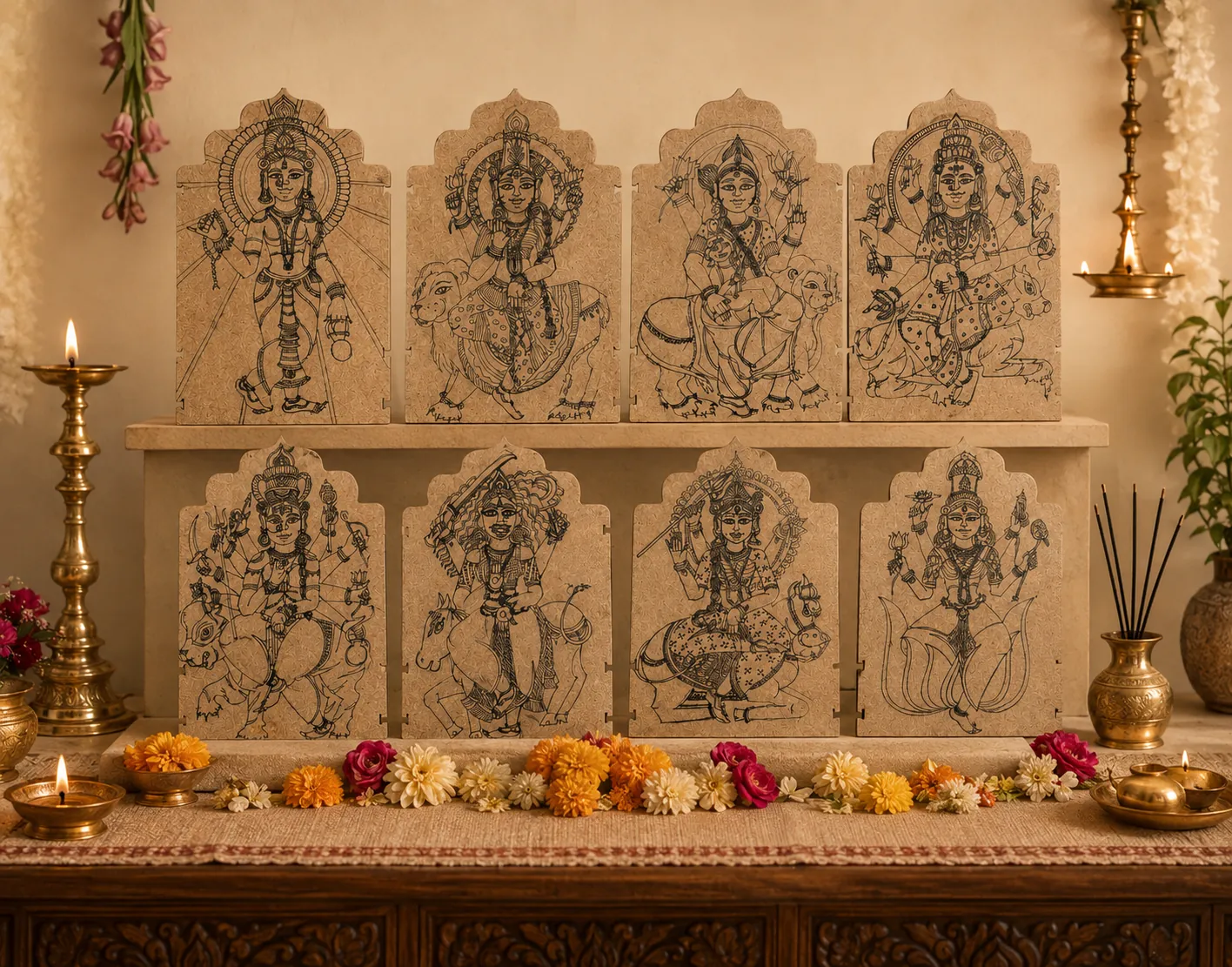 Altar Pieces – Kalamkari Inspired – Acrylic on Wood